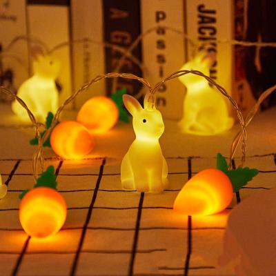 China 3D LED Bunny Carrot Fairy Lights Battery Operated Egg String Lights Easter String Lights for Indoor Party Home Decoration for sale