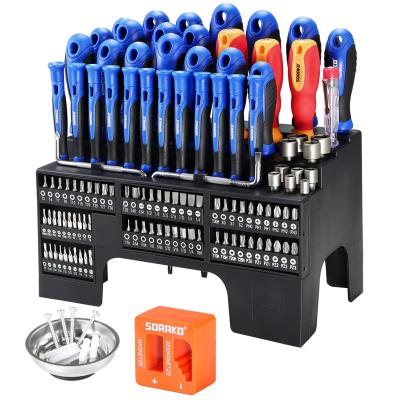 China SORAKO Plastic HYCHIKA 118 Piece Magnetic Screwdriver Set with Plastic Drawing Precision Screwdriver Kit for sale