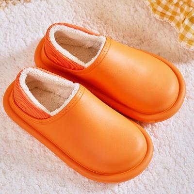 China 2021 Fashion Trend New Soft Comfortable Waterproof EVA Fur Slippers Non-slip Fluffy Bedroom For Ladies Slips Cotton Shoes Winter Slipper Women for sale