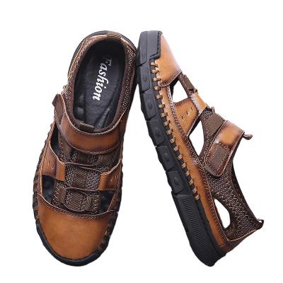 China Other Sale Tpr Material Genuine Leather Midsole Lining Material Beige Color Sandals for sale