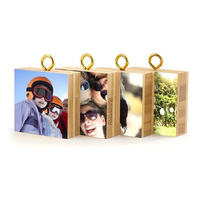 China Environmental Friendly Unique Acrylic 2*2 And Bamboo Picture Frame With Magnet For Baby for sale