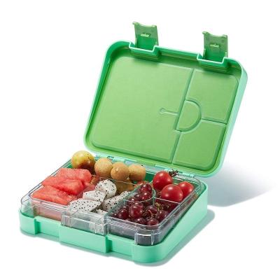 China Kids Lunch Box Bento Box BPA Free Green Improved Multi Compartment Toddler School Lunch Container Microwavable for sale