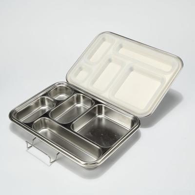 China Aohea Sustainable Metal Food Container Take Out School Lunch Box Stainless Steel Bento Box for sale