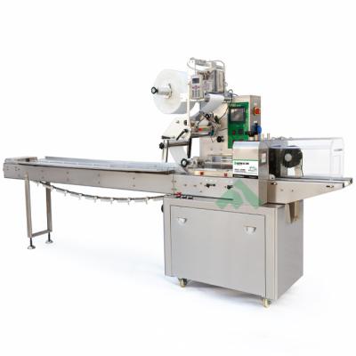 China Automatic food flowpack 450 flow wrapper wrapping automatic horizontal flow packing machine for sale