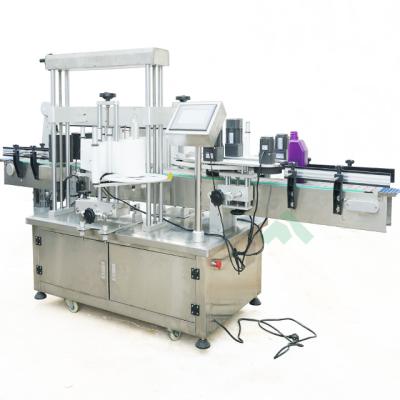 China Liquid Food Container Front And Back Two Sided Labeling Machine for sale