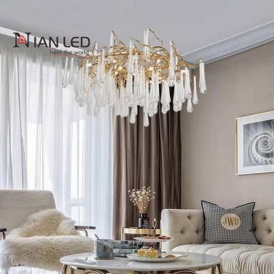 China Luxury Fancy Home Decor Indoor Lighting Crystal Chandelier Light Nordic Bedroom Villas Modern Hotel Decoration Elegant Glass Pendant Ceiling Lamp for sale