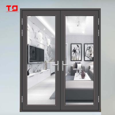 China Main Doors Anti-theft Glass Sectional Aluminum Doors For Home Direct Selling With Hinge Hardware for sale