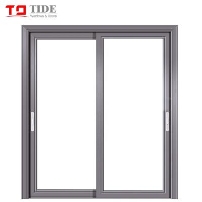 China Modern aluminum glass double sliding glass door for sale for sale