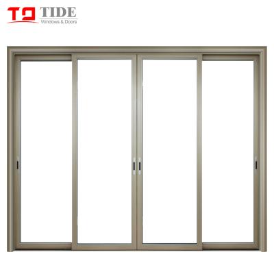 China Sliding Sliding Glass Door With Sound Insulation Panels Aluminum Sliding Doors for sale