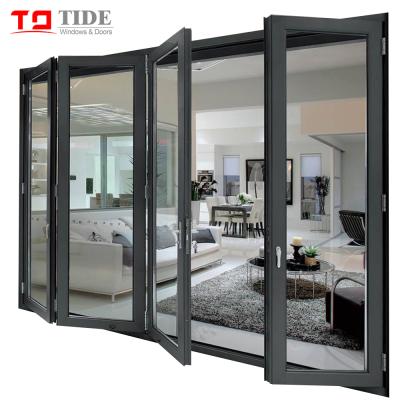 China Smooth Finish White Color Pine Wood Folding Canopy Sliding Closet Bifolds Door for sale