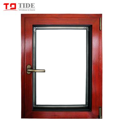 China Swing Solid Wood Clad Aluminum Casement Window With Panel Double Glazed High Quality Hardware for sale