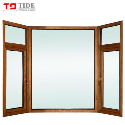 China China Swing Germany Handle Design Wooden Bay Arch Windows for sale