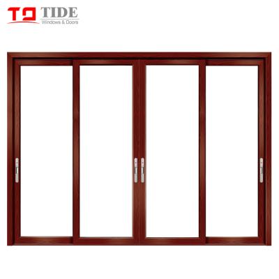 China Sliding Cheap Price Aluminum Wood Sliding Window And Door With Double Glazing for sale