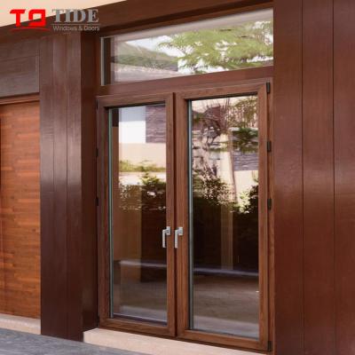 China Contemporary Aluminum Cladding Wood Hinges Swing Door CE CE with European Style for sale