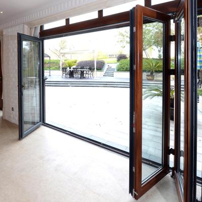 China AS2047 Contemporary Aluminum Timber Bifolding Door Cladding Interior Door Latest Design for sale