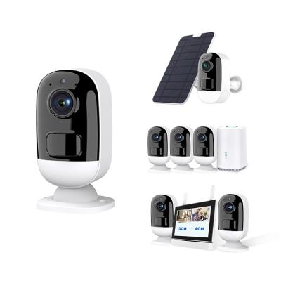 China Hot 2021 Siren Smart Home Battery Mini Baby Monitor Wireless Security WiFi System CCTV Camera Built-in 1080P 2MP PIR Night Vision Camara Tuya for sale