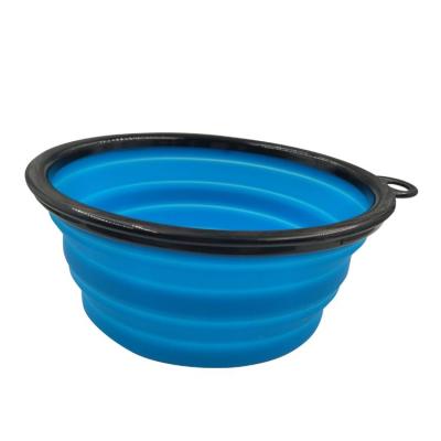 China Custom Non-Slip Silicone Portable Collapsible Non-Travel Dog Water and Food Bowl for sale