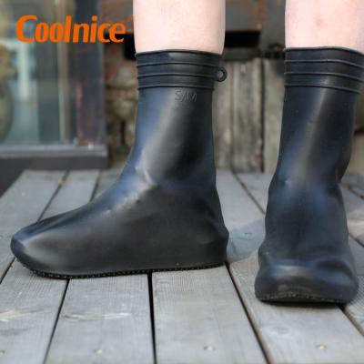 China Coolnice High Top Silicone Shoe Covers Rain Outdoor Waterproof Silicone Anti Slip Shoe Covers for sale