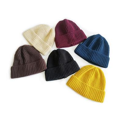 China Lovely JOINT Warm Beanie High Quality Solid Color Wholesale Children's Knitted Woolen Hats Baby Kids Hat Winter for sale