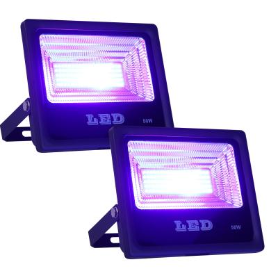 Китай Cure 2 Pack 50W 395nm UV Black Light Spotlight LED With US Plug, Blacklight For Curing, Parties, Halloween, Fishing, Aquarium продается