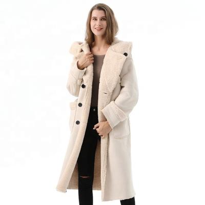 China Breathable Womens Lined Hooded Faux Fur Jacket With Fur Collar, Stripper Coat Worn On Both Sides for sale