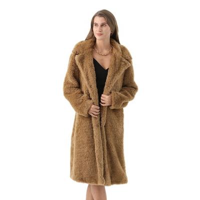 China Women's Long Coat Breathable Casual Luxury Soft Fur Coat Winter Fuzzy Jacket for sale