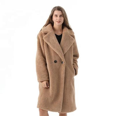 China Breathable Women Long Grown Fluffy Faux Fur Teddy Bear Coat Jacket Ladies Faux Fur Coat for sale