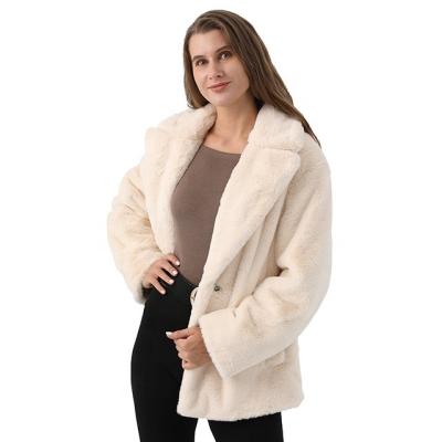 China Breathable Faux Fur Coats Wholesale White Faux Fur Coat Women Winter Jackets Faux Fur for sale