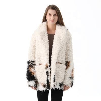 China Breathable Faux Fur Shaggy Coats For Women Warm Faux Fur Winter Coats White Faux Fur Jacket for sale