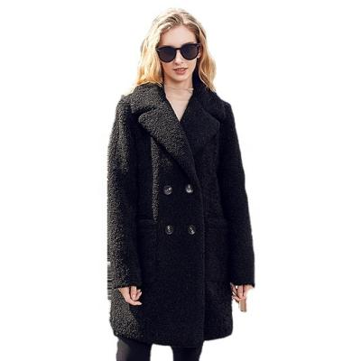 China Fashionable Winter Warm Breathable Women Faux Fur Coat Teddy Bear Sheepskin Coat Black And Brown Faux Fur Coat for sale