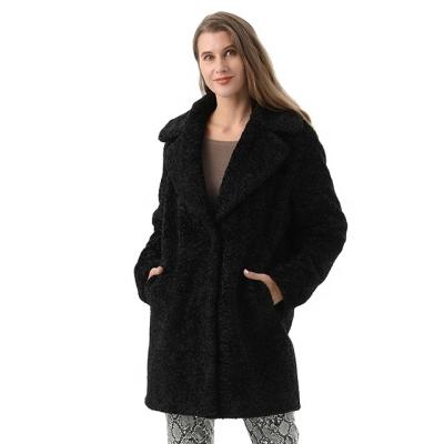 China Luxury Faux Fur Jacket Winter Long Faux Fur Coat Breathable Warm Black Faux Fur Jacket Wholesale for sale