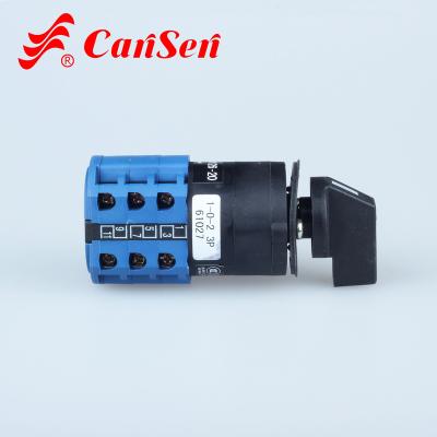 China Cheap selectors from Cansen LW26-20 1-0-2 3P G88I KN 20 Amp manual changeover switch LW26-20 1-0-2 3P SK for sale