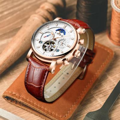 China Genuine Leather Automatic Mechanic Watch Men's High Quality Luxury Business Automatic Date Calendar Watch for sale