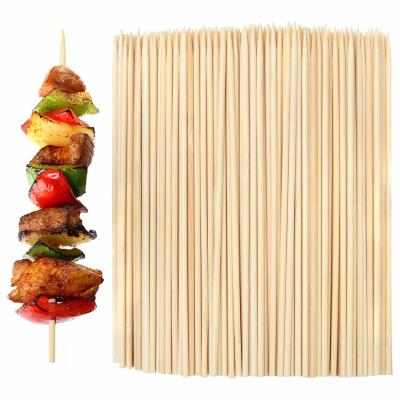 China Easily Cleaned Round Bamboo Sticks Disposable BBQ Skewer Degradable Material Bamboo Products for sale