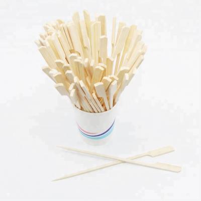 China Teppo Bamboo Skewer Easily Cleaned Flat Wooden Bamboo Skewer With Custom Logo for sale