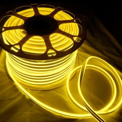 China 2021popular Theme Park High Voltage Waterproof Led Strip SMD2835 Led Strip Light Lemon Yellow 220V 110V Two Sides for sale