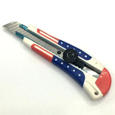 China Popular Multi Cutter 18mm Pocket Knife Steel Utility OEM Customized Style Stainless Steel Handle Sliding Blade for sale