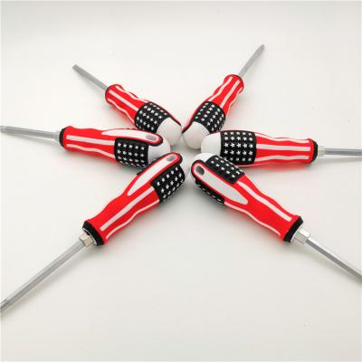 China Factory Price 2 Way High Quality Cheap Screwdriver Plastic With Flag Print On Handle for sale