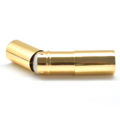 China Angular blush in gold aluminum tube wholesale single makeup blush brush for sale