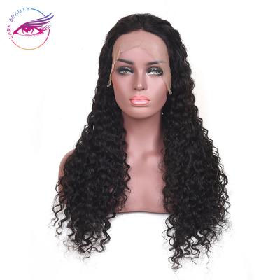 China Swiss Transparent Lace Frontal Wigs Water Wave Brazilian Virgin Hair Front Lace Wigs With Baby Hair for sale