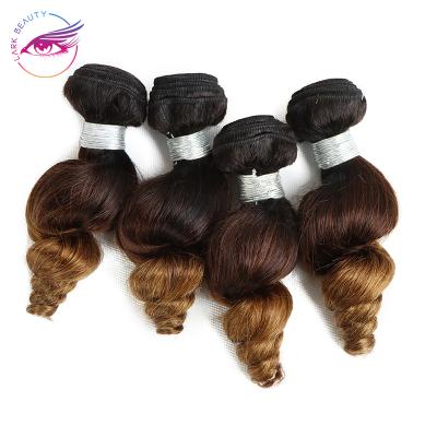 China Brazilian Water Wave Hair Ombre Loose Wave Bundles With Closure 1B/30 Ombre Weave Hair for sale