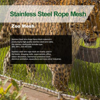 China stainless steel wire rope mesh x-tend flexible wire cable mesh for zoo animal for sale