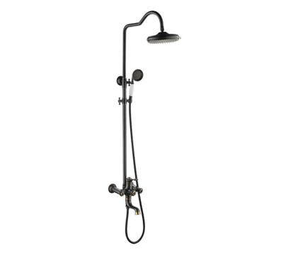 China New Modern Design Bathroom Black Rain Shower Faucet Set for sale