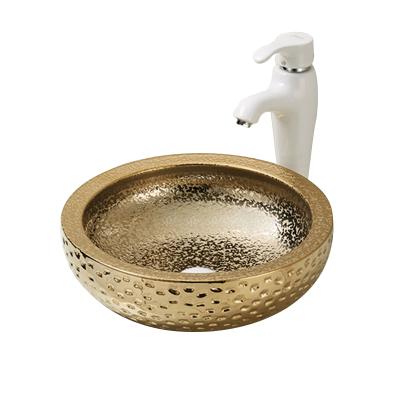 China Modern Factory Selling Gold Art Basin European Style Bathroom Sink Hand Basin J011 for sale