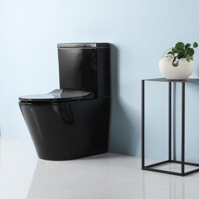 China Double-flow Chaozhou Toilet Manufacturers Shiny Black Color MJ2807 Toilet for sale