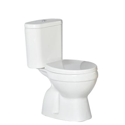 China European Modern Ceramic Two Piece Toilet Automatic Operation Rimless Sanitary Floor Wc for sale