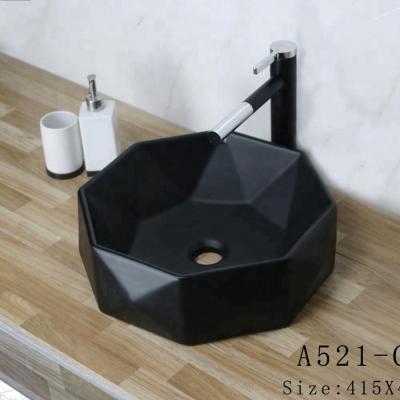 China Colorful Countertop Sanitary Sink Black Bathroom WC Lavatory Ware Art Basin A521 for sale