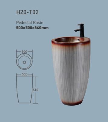 China 2021 Modern Hotel Home Restaurant Pedestal Washbasin Hand Wash Ware Sanitary Basin for sale