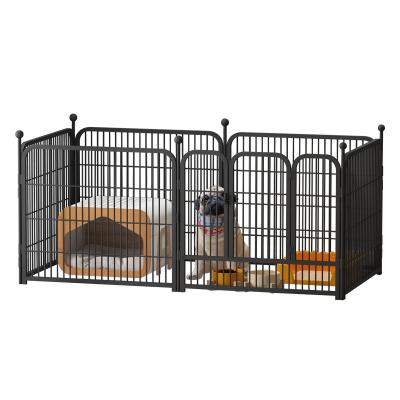 China Teddy Dog Fence Assembled Pet Golden Retriever Cage Breathable Deformable Wire Dog Cage Bold Barrier for sale