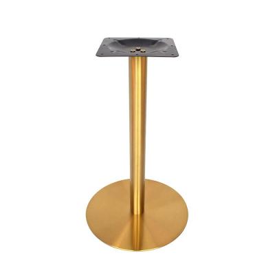 China Easy Installation High Efficiency Stainless Steel Clamp Gold Metal Furniture Glass Fixing Oval Brass Table Base for sale